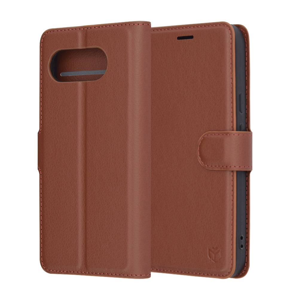 Techsuit - Leather Folio - Google Pixel 9a - Brown