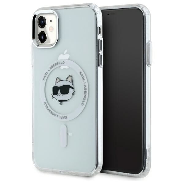 Karl Lagerfeld - IML MagSafe (KLHMN61HLSCHH) - iPhone 11 - White Metal Choupette`s Head