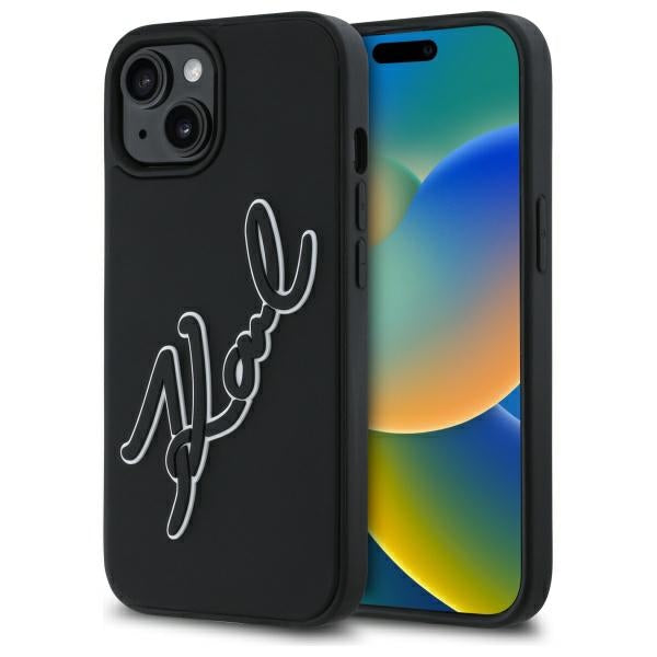 Karl Lagerfeld - 3D Design (KLHCP15S3DRKSDLK) - iPhone 15 - Rubber Signature
