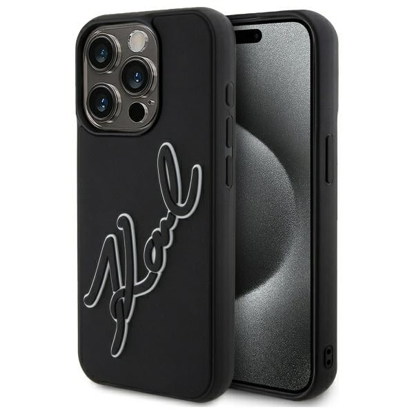 Karl Lagerfeld - 3D Design (KLHCP15L3DRKSDLK) - iPhone 15 Pro - Rubber Signature