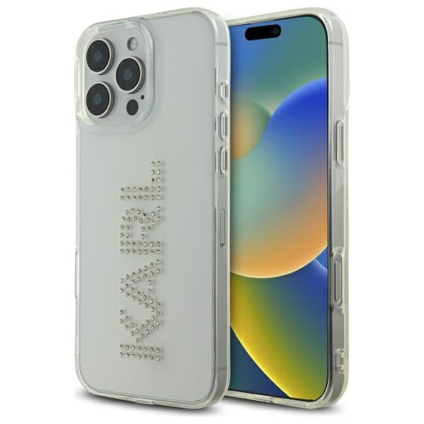 Karl Lagerfeld - IML Rhinestones (KLHCP16XHKLSTDCT) - iPhone 16 Pro Max - Transparent Logo