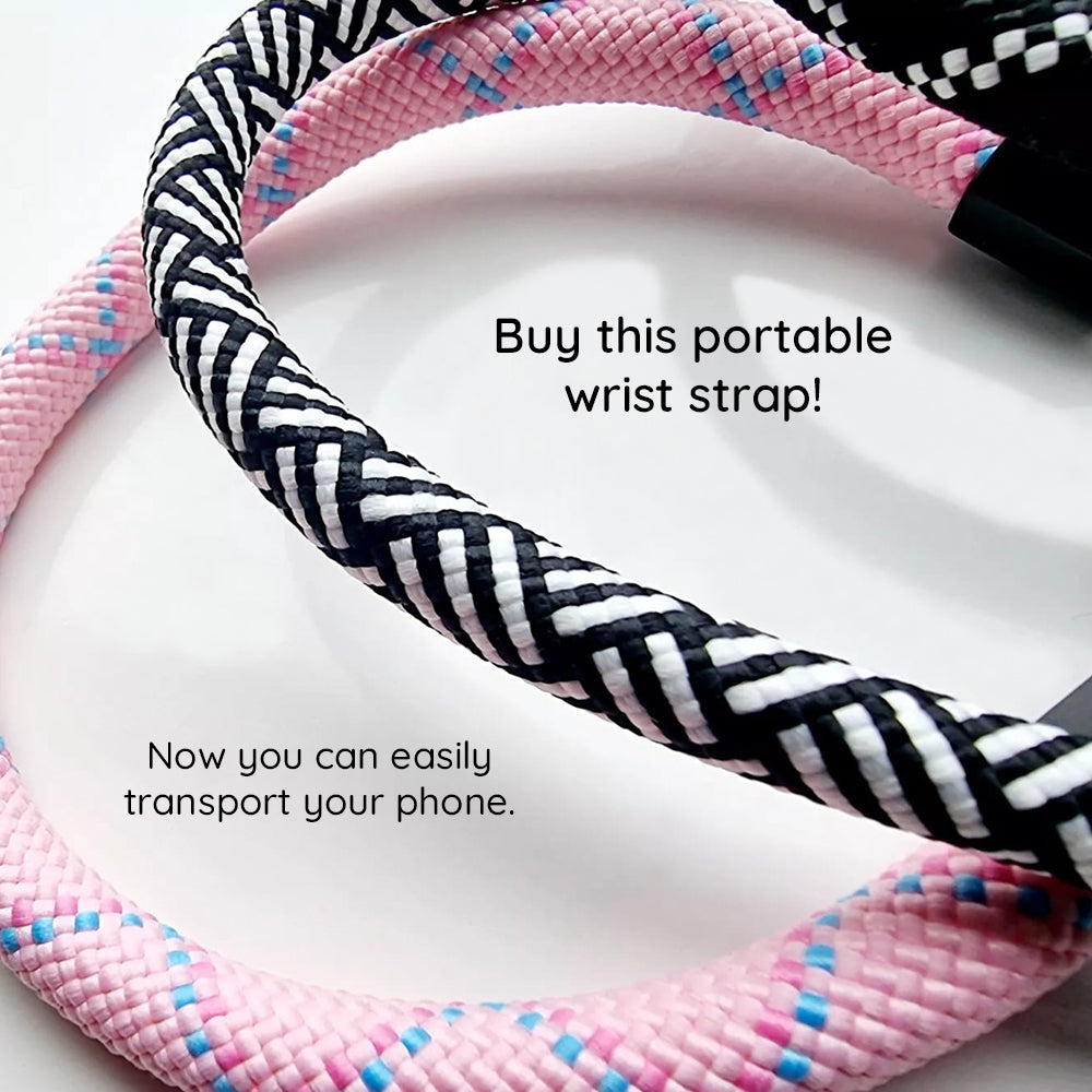 Techsuit - Rope Wrist Strap (RWS2-17) - for Phones, with Keychain Cord, Nylon Braided, Durable, Universal - Frosted Sky