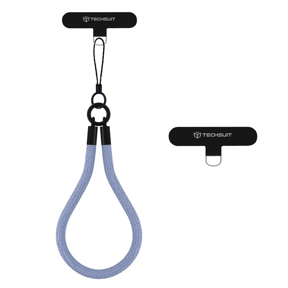 Techsuit - Rope Wrist Strap (RWS2-17) - for Phones, with Keychain Cord, Nylon Braided, Durable, Universal - Frosted Sky
