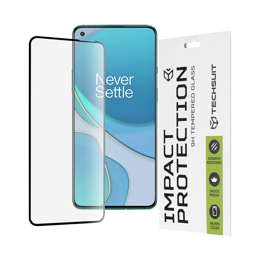 Techsuit - 111D Full Cover / Full Glue Glass - OnePlus 8T - Black