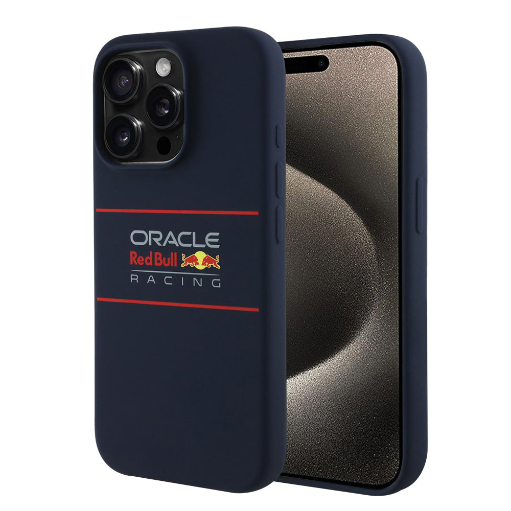 Red Bull Racing - Silicone Horizontal Centered Logo MagSafe (RBHMP15L24SIHSRV) - iPhone 15 Pro - Navy