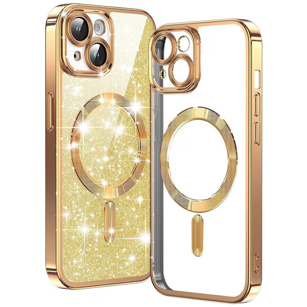 Techsuit - Luxury Glitter MagSafe - iPhone 15 Plus - Gold