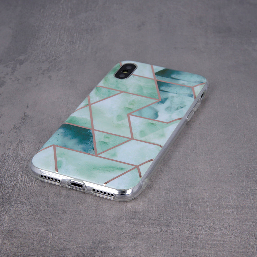 Geometric Marmur Case for Samsung Galaxy A41 green