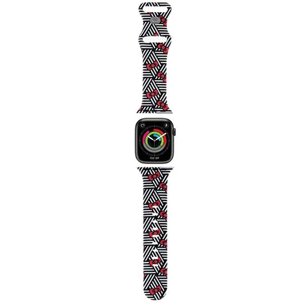Hello Kitty - Strap Silicone Bows & Stripes (HKAWMSDIEZK) - Apple Watch 1/2/3/4/5/6/7/8/9/10/SE/SE 2 (38/40/41/42mm) - Black