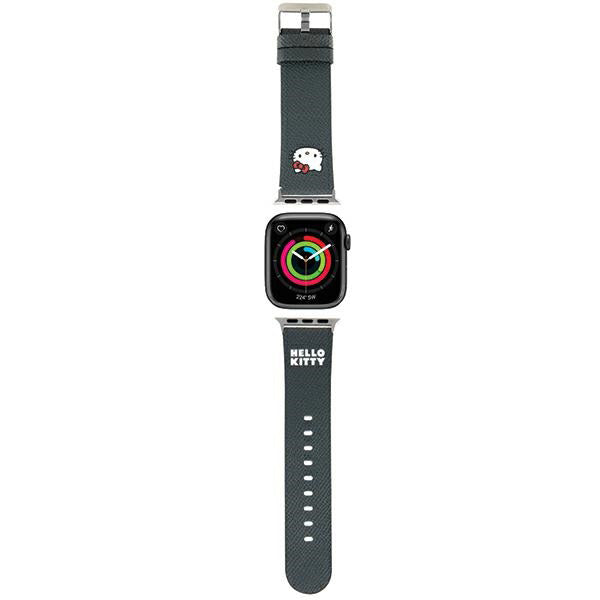 Hello Kitty - Strap Leather Kitty Head (HKAWMPGKHK) - Apple Watch 1/2/3/4/5/6/7/8/9/10/SE/SE 2 (38/40/41/42mm) - Black