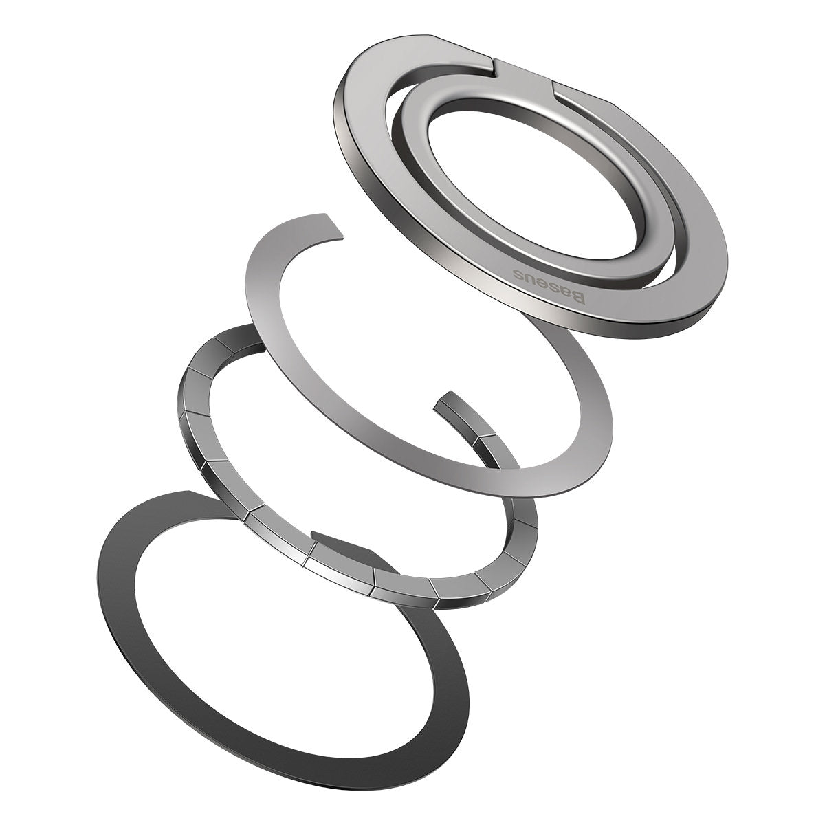 Baseus - Phone Ring Halo Series (SUCH000012) - Foldable, Magnetic, Aluminum Alloy - Silver
