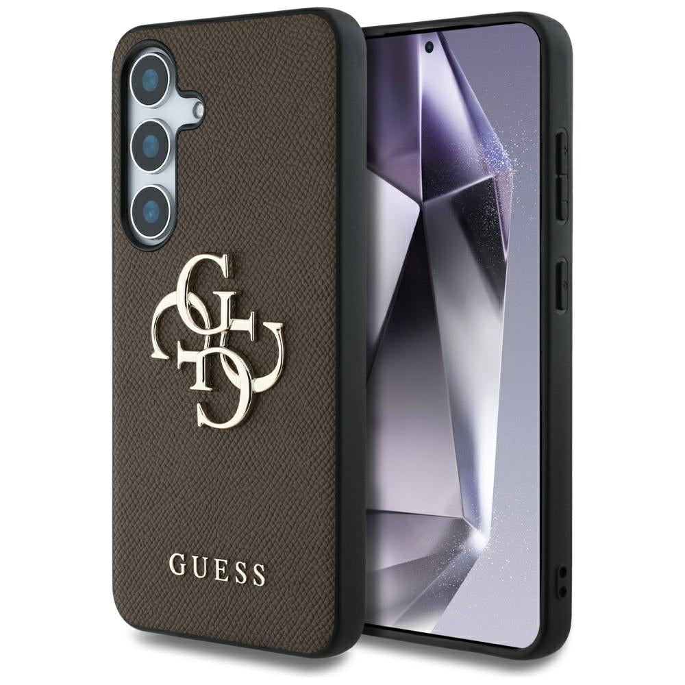 Guess - Hardcase 4G Grained Big and Classic Logo (GUHCS25SPGT4MBW) - Samsung Galaxy S25 - Brown