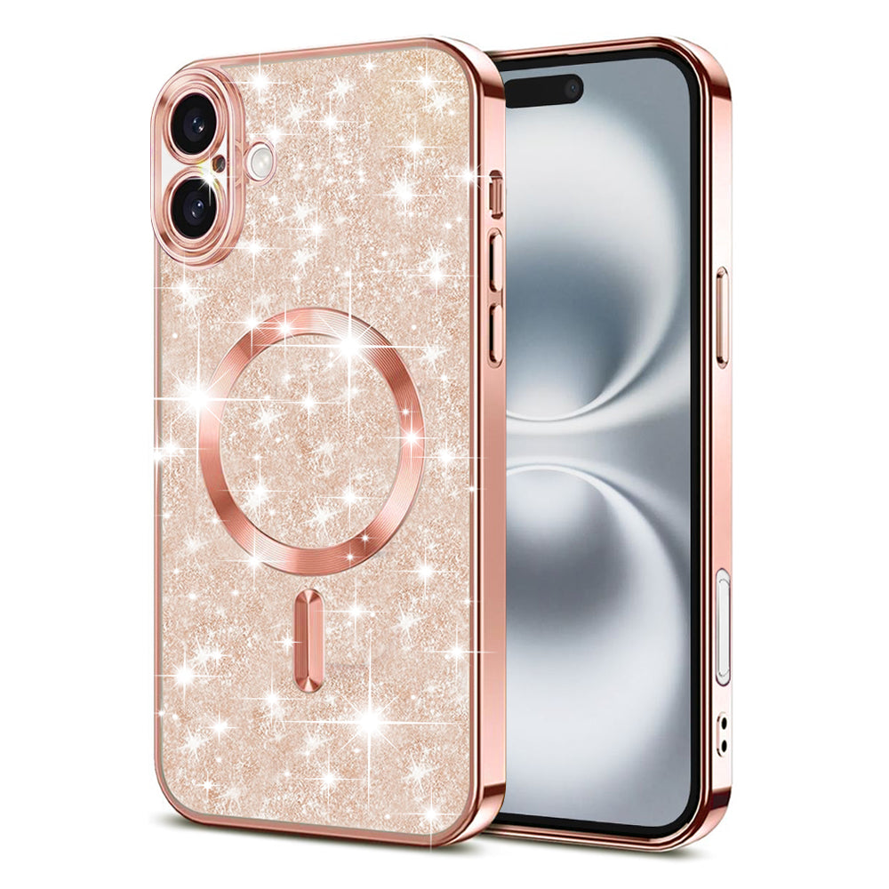 Techsuit - Luxury Glitter MagSafe - iPhone 16 Plus - Rose Gold