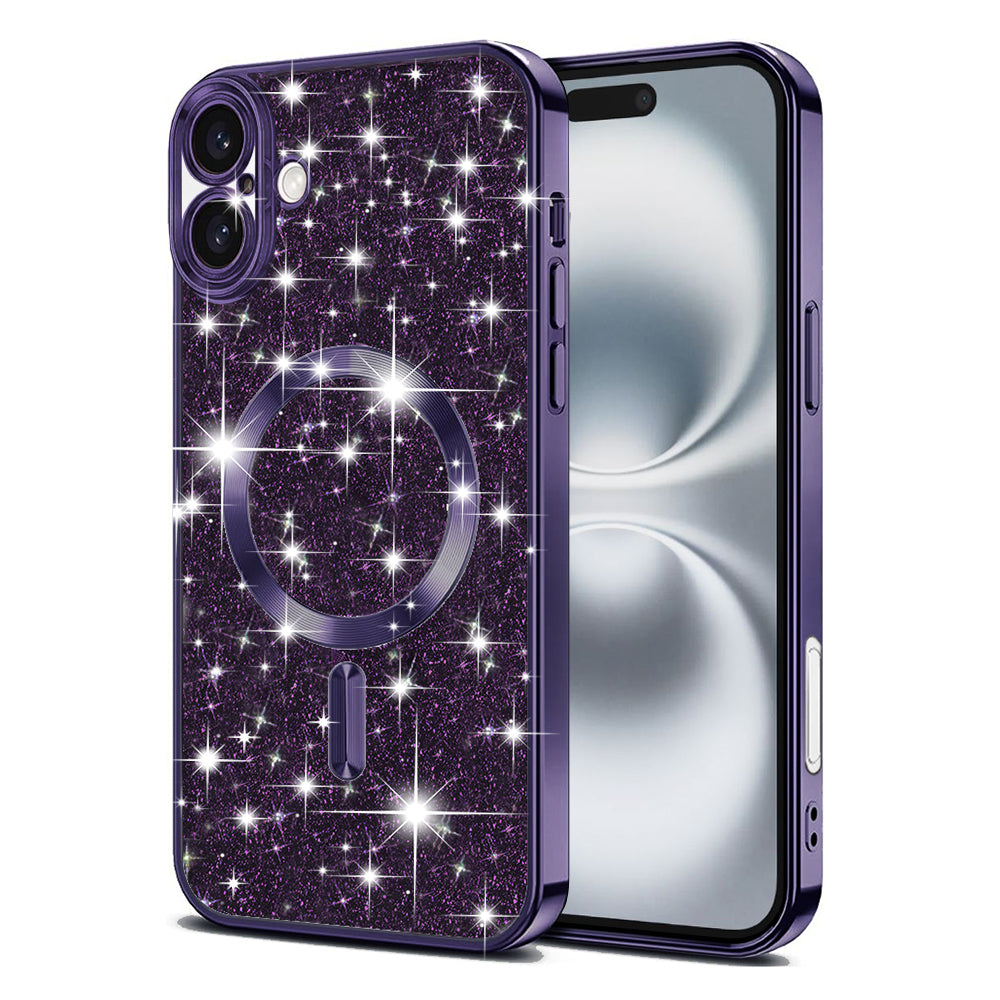 Techsuit - Luxury Glitter MagSafe - iPhone 16 Plus - Deep Purple