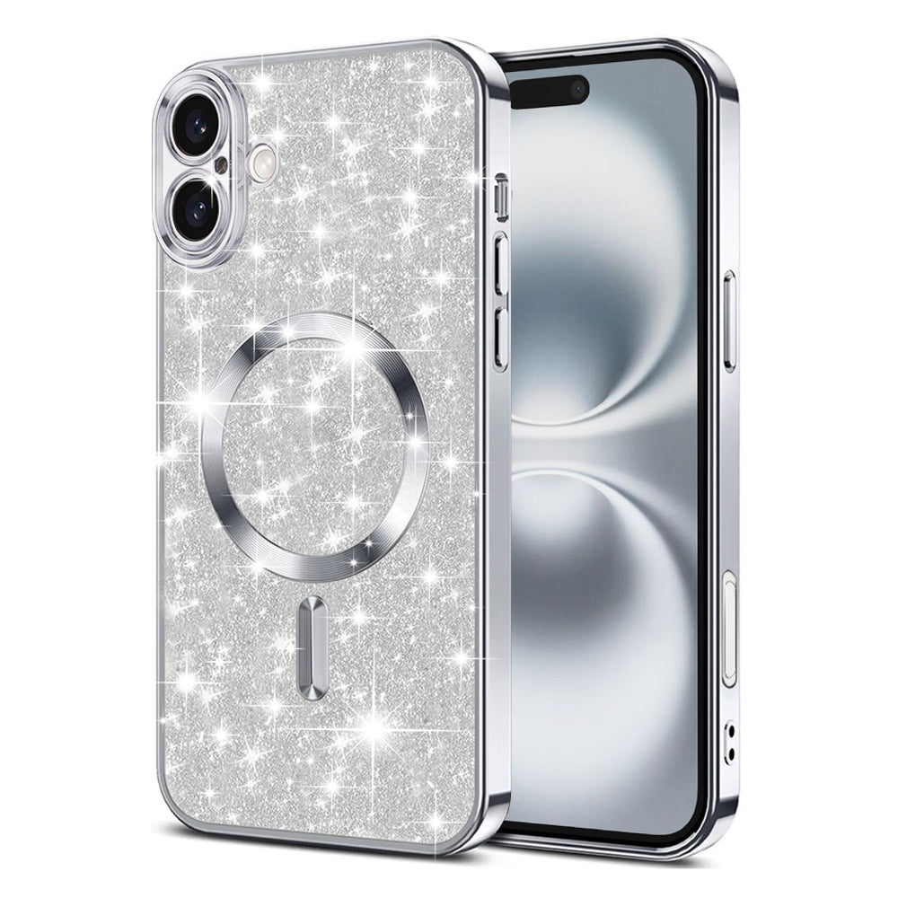 Techsuit - Luxury Glitter MagSafe - iPhone 16 Plus - Silver