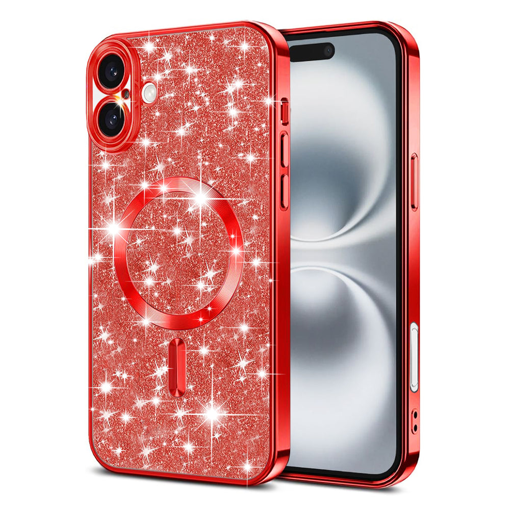 Techsuit - Luxury Glitter MagSafe - iPhone 16 - Red