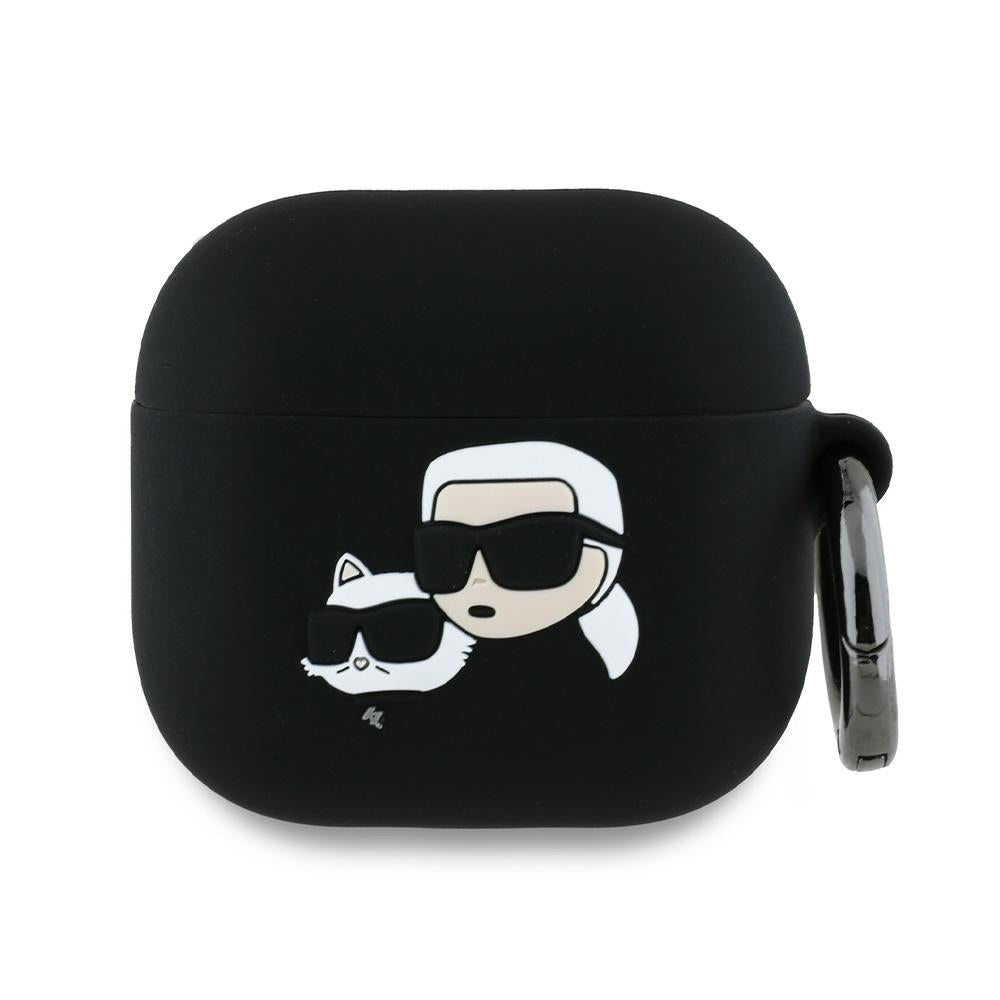 Karl Lagerfeld - Silicone Karl&Chaupette Head 3D (KLA4RUNKCHK) - Apple AirPods 4 - Black