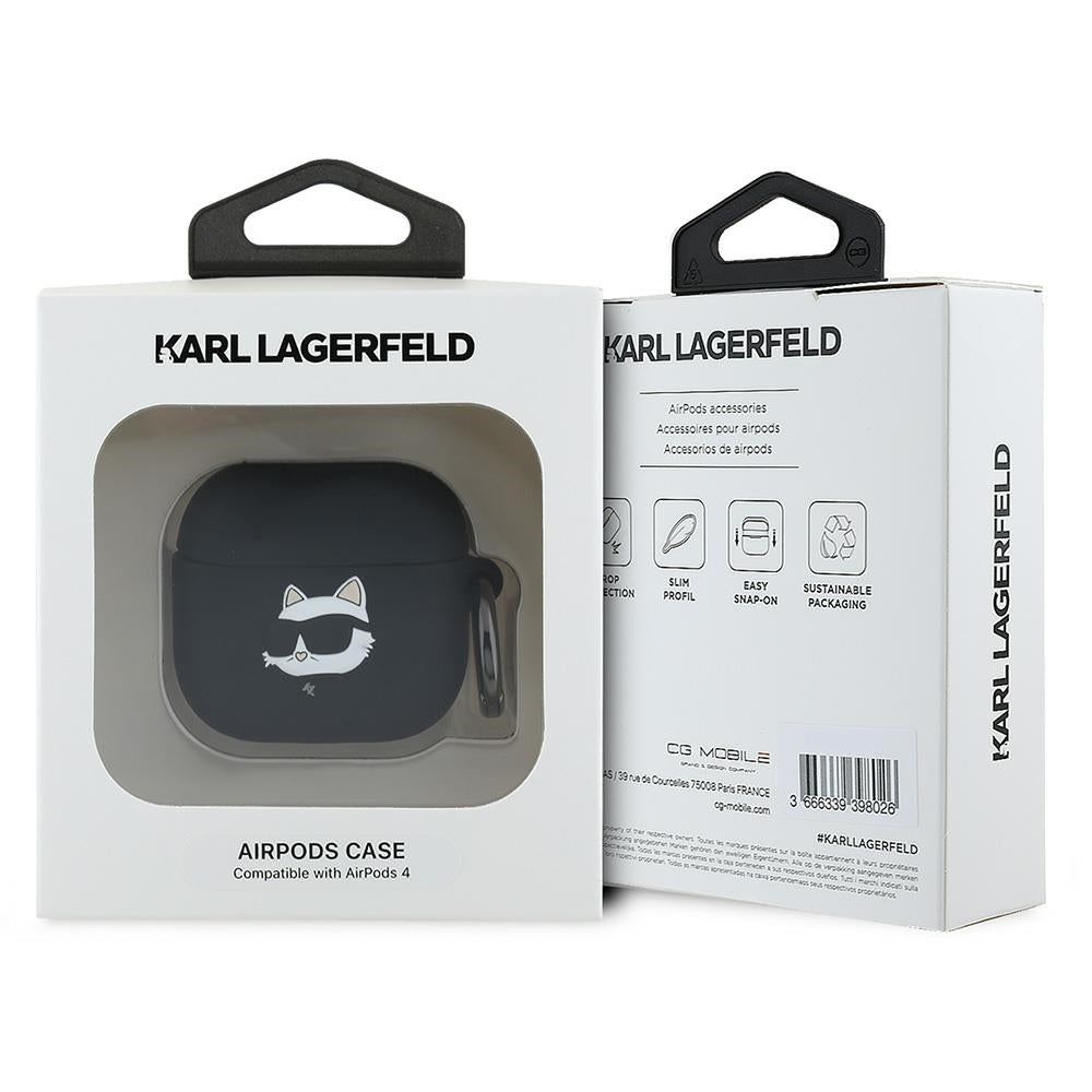 Karl Lagerfeld - Silicone Choupette Head 3D (KLA4RUNCHK) - Apple AirPods 4 - Black