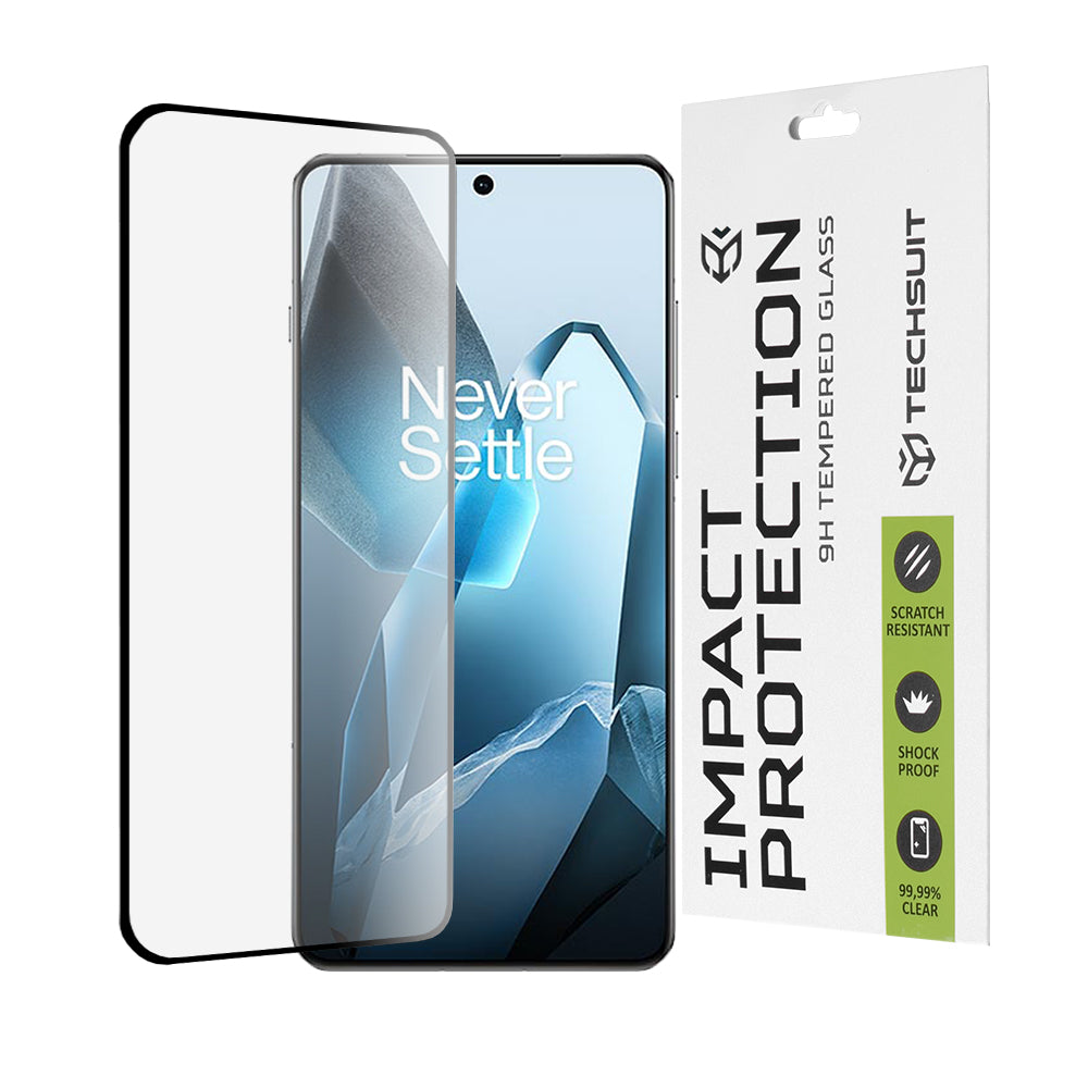 Techsuit - 111D Full Cover / Full Glue Glass / 3D Curved Screen - OnePlus 13 - Black