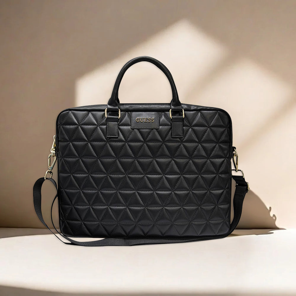 Guess Quilted Computer Bag Τσάντα κατάλληλη για laptop 15" (Black-GUCB15QLBK)