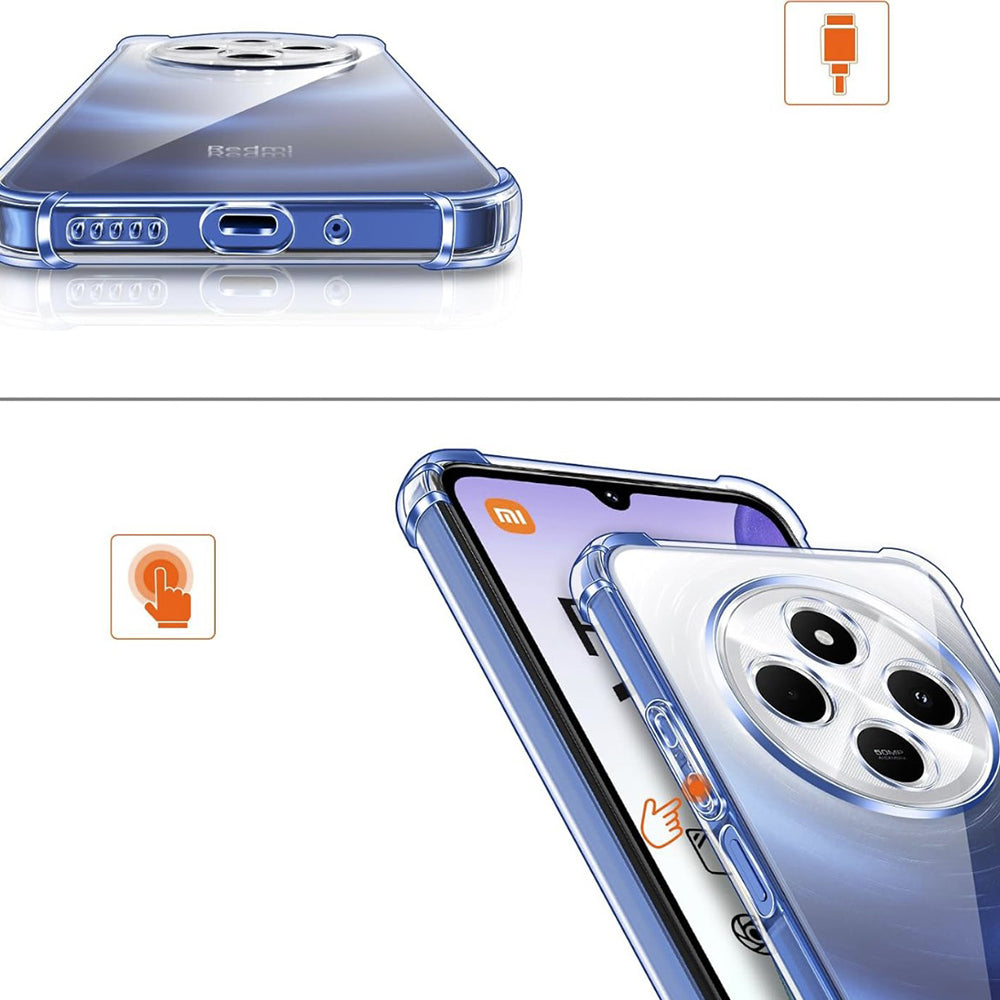 Techsuit - Shockproof Clear Silicone - Xiaomi Redmi 14C / Poco C75 - Clear