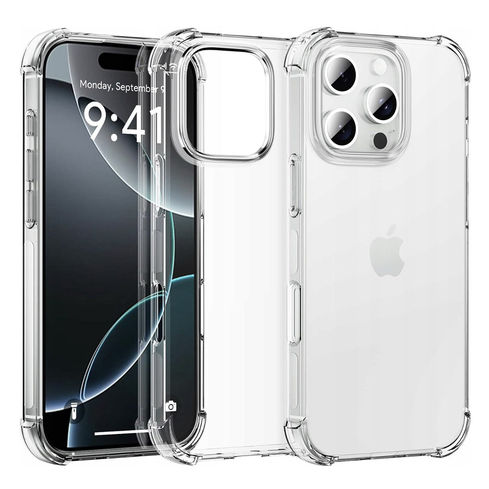 Techsuit - Shockproof Clear Silicone [Big Lens Hole] - iPhone 16 Pro Max - Clear