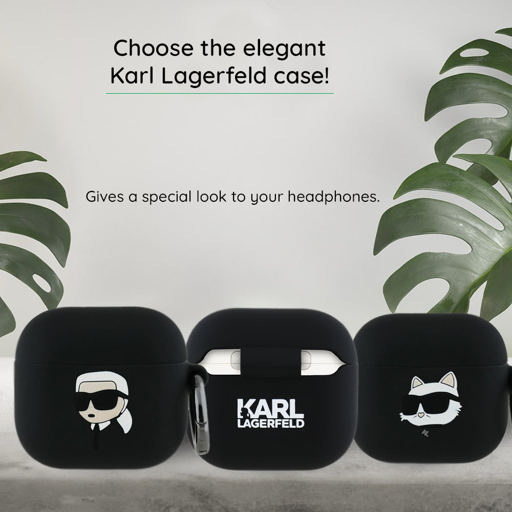 Karl Lagerfeld - Silicone Choupette Head 3D (KLA4RUNCHK) - Apple AirPods 4 - Black