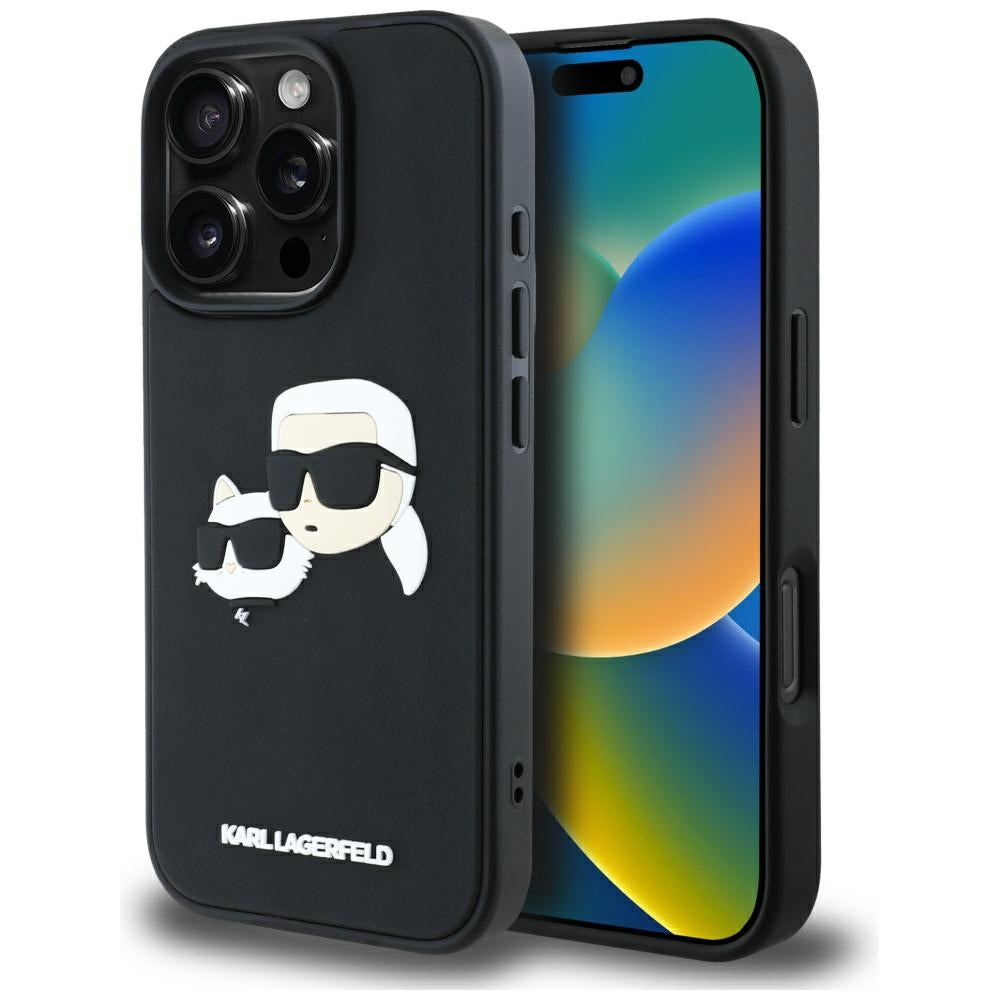 Karl Lagerfeld - 3D Design (KLHCP16XRBCKCHLK) - iPhone 16 Pro Max - Rubber Karl&Choupette