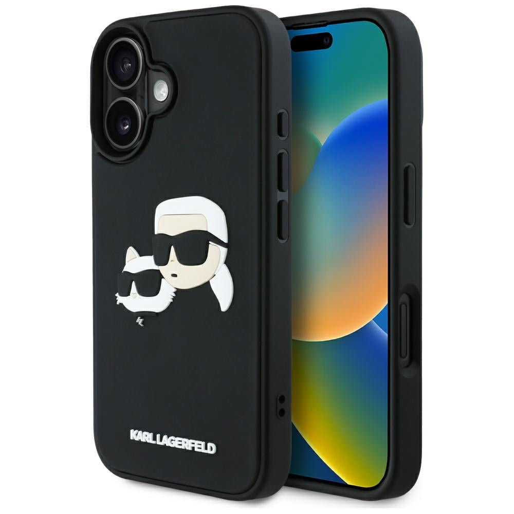 Karl Lagerfeld - 3D Design (KLHCP16SRBCKCHLK) - iPhone 16 - Rubber Karl&Choupette