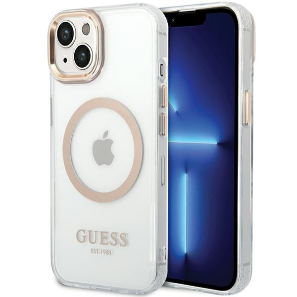 Guess - Metal Outline MagSafe (GUHMP15MHTRMD) - iPhone 15 Plus - Gold