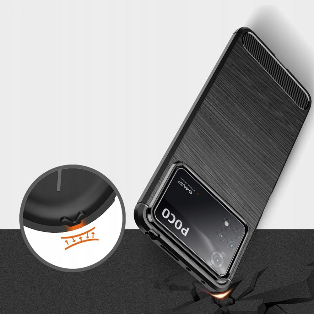 Techsuit - Carbon Silicone - Xiaomi Poco X4 Pro 5G - Black