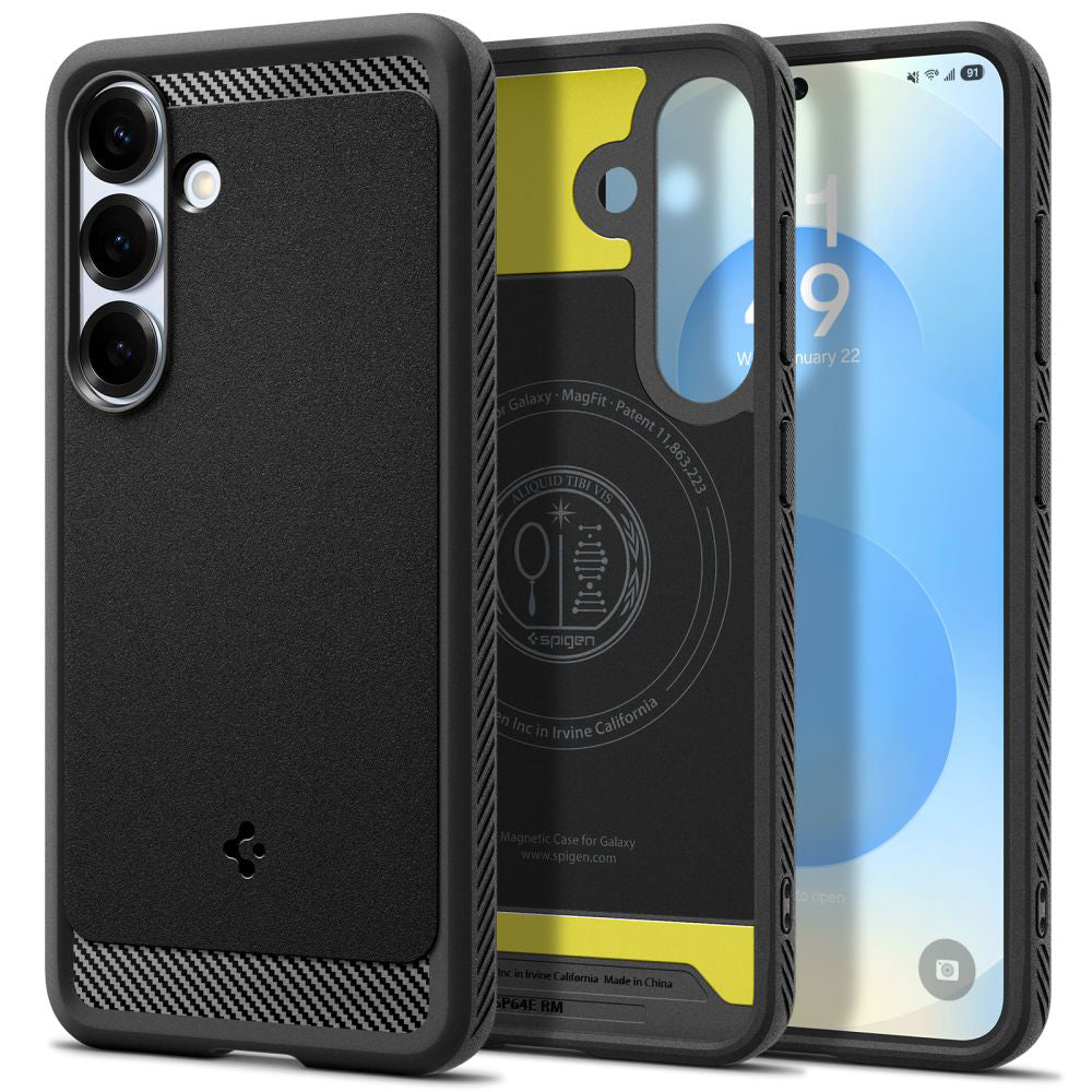 Spigen - Rugged Armor MagSafe - Samsung Galaxy S25 - Matte Black