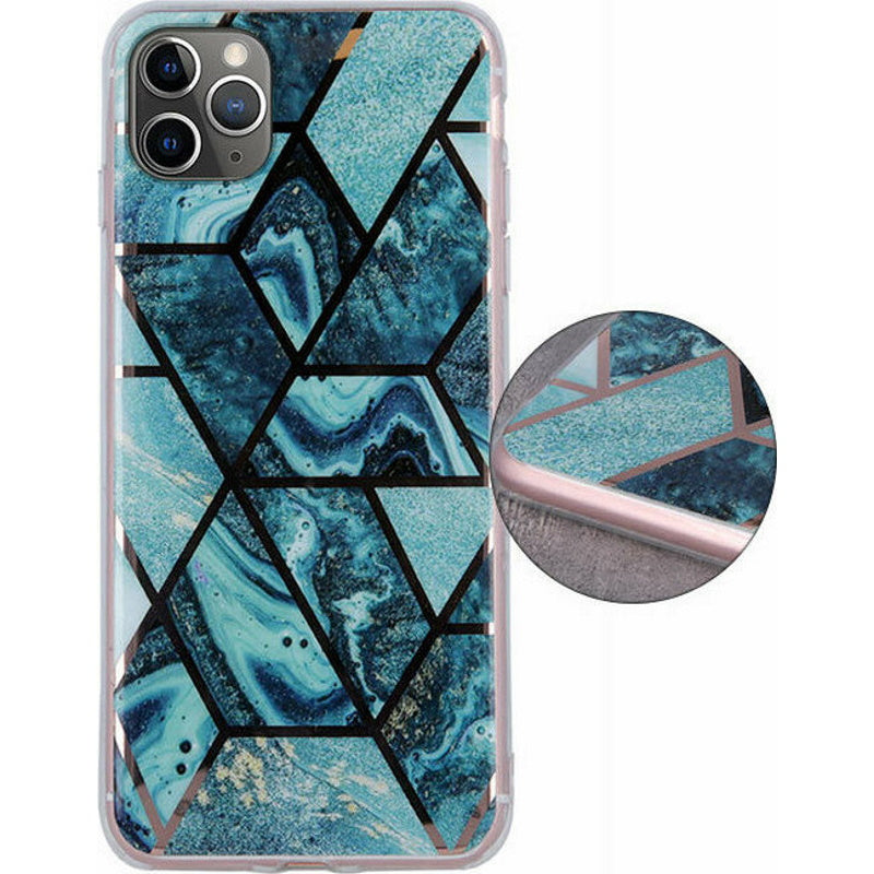 Geometric Marmur Case For Iphone 12 / 12 Pro Dark Blue – Θήκη για κινητό από το PhoneBazaar.gr