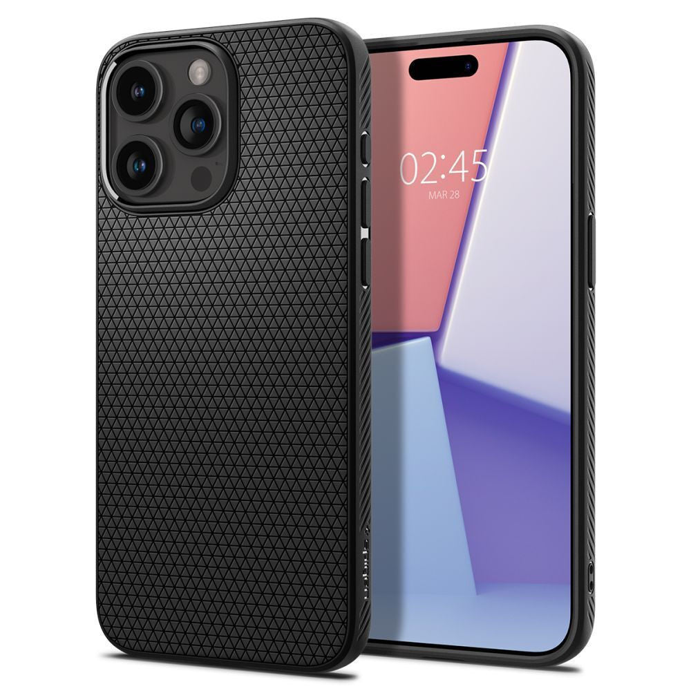 Spigen Liquid Air Back Cover Σιλικόνης Μαύρο (iPhone 15 Pro Max)