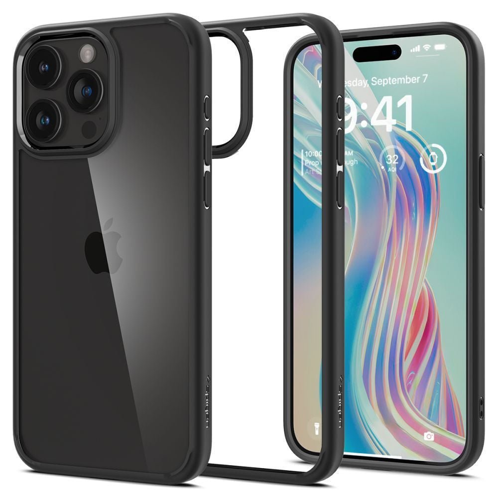 Spigen Ultra Hybrid Back Cover Πλαστικό 2mm Matte Black (iPhone 15 Pro)