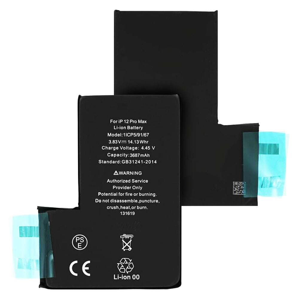 OEM - Smartphone Battery (18531) - without Flex-Cable - iPhone 12 Pro Max - 3687mAh - Black