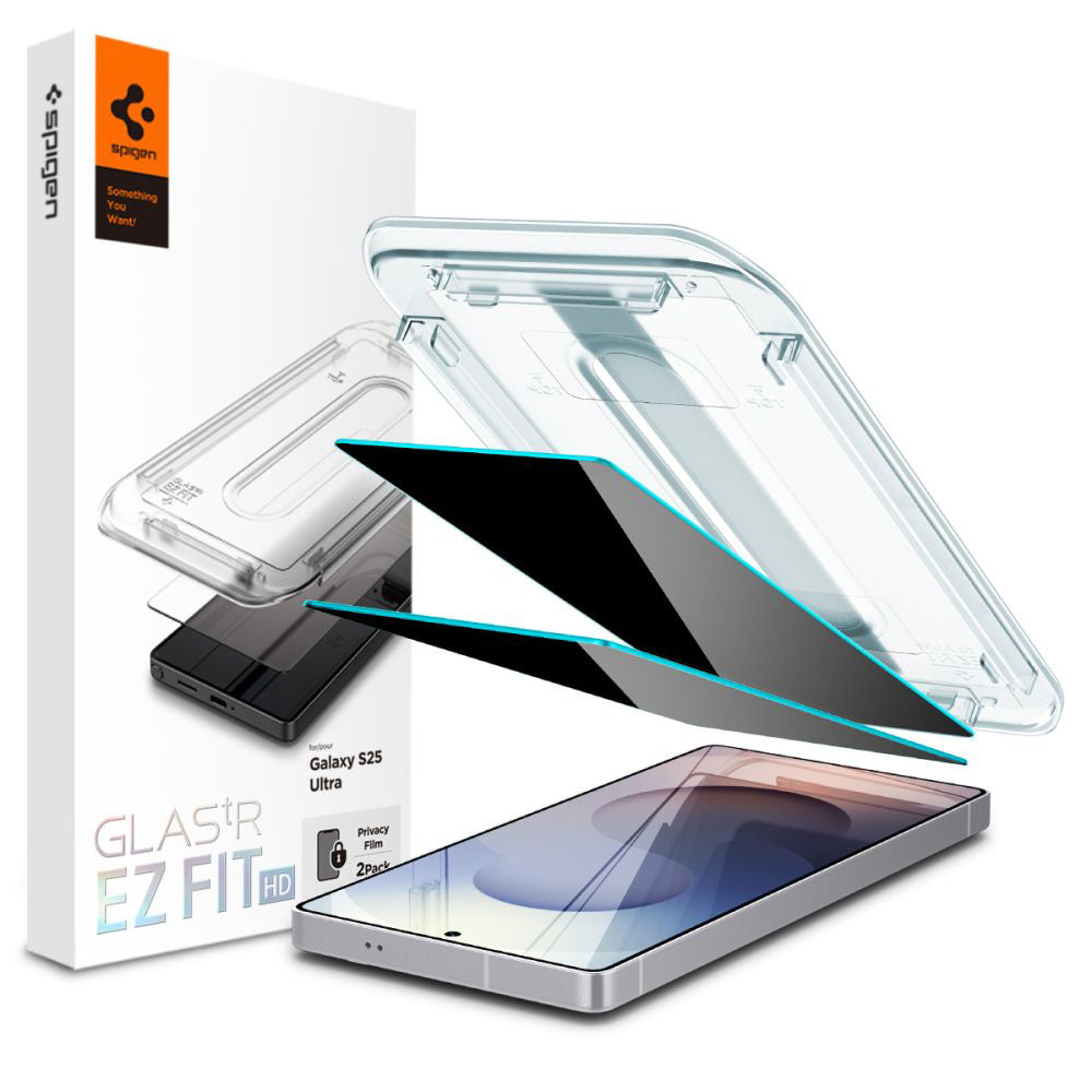 Spigen - Glas.tR EZ-FIT HD (2 pack) - Samsung Galaxy S25 Ultra - Privacy