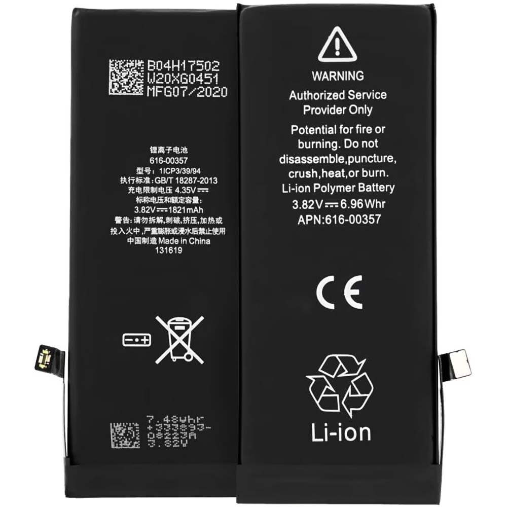 OEM - Smartphone Battery (09023) - iPhone 8 (APN 616-00357) - 1821mAh - Black