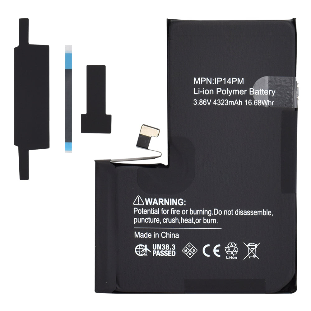 OEM - Smartphone Battery (20638) - Decoded with Extra IC (without Welding) - iPhone 14 Pro Max - 4323mAh - Black