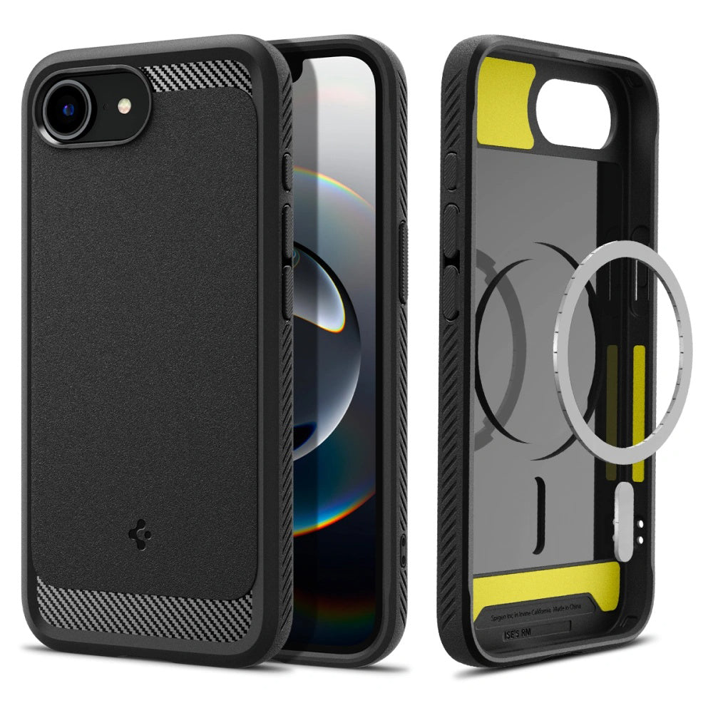 Spigen - Rugged Armor MagSafe - iPhone 16e - Matte Black