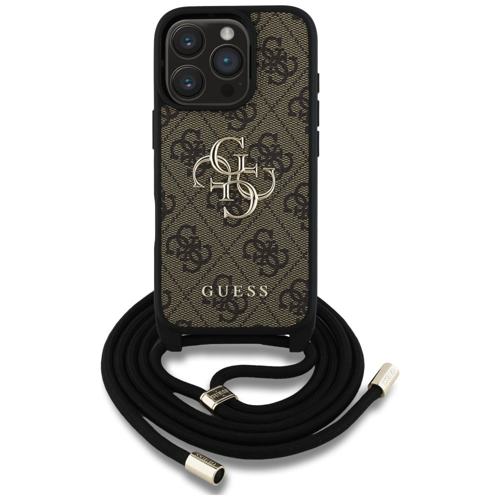Guess - Hardcase 4G Big Logo with Cord Strap (GUHCP16XP4GMGCRW) - iPhone 16 Pro Max - Brown