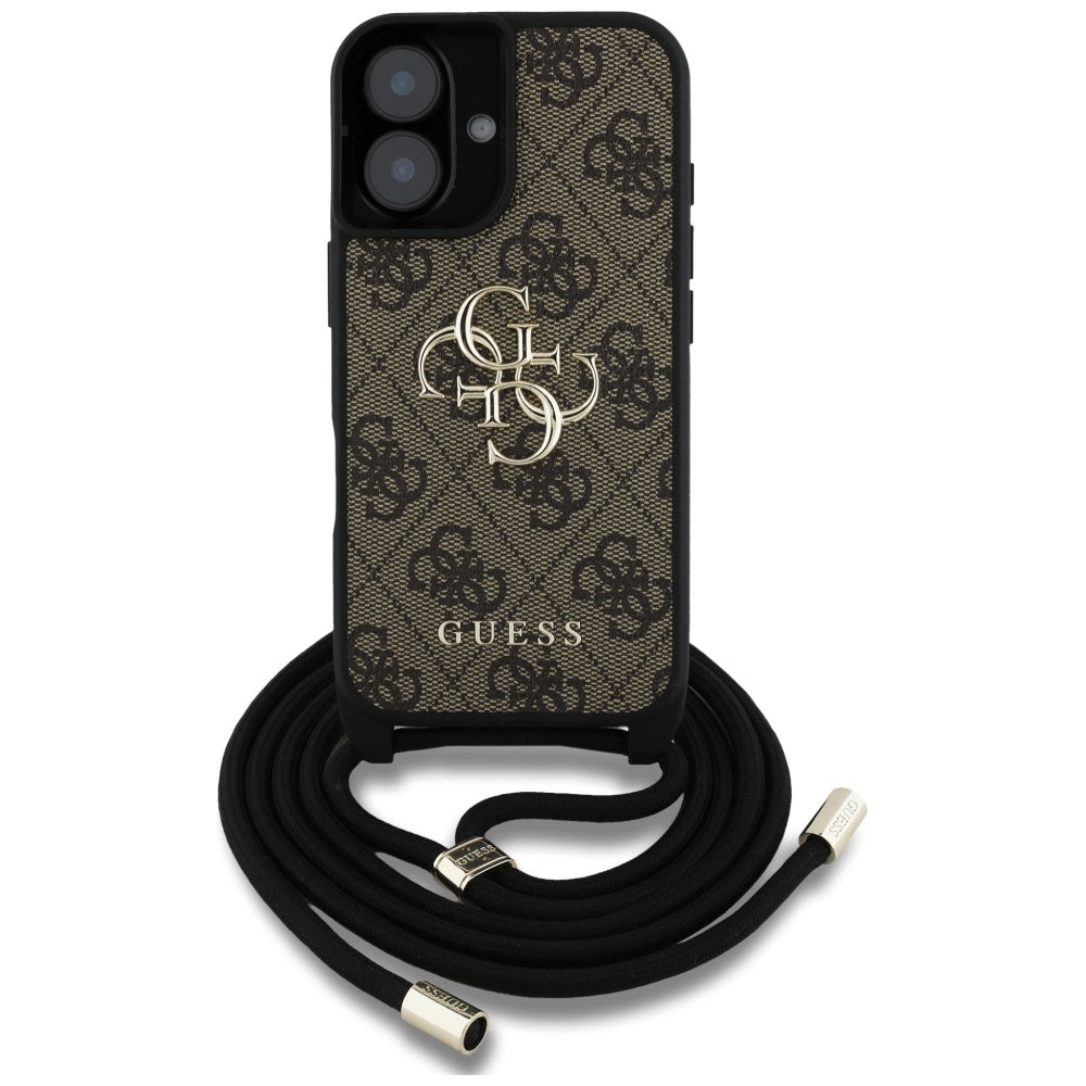 Guess - Hardcase 4G Big Logo with Cord Strap (GUHCP16SP4GMGCRW) - iPhone 16 - Brown