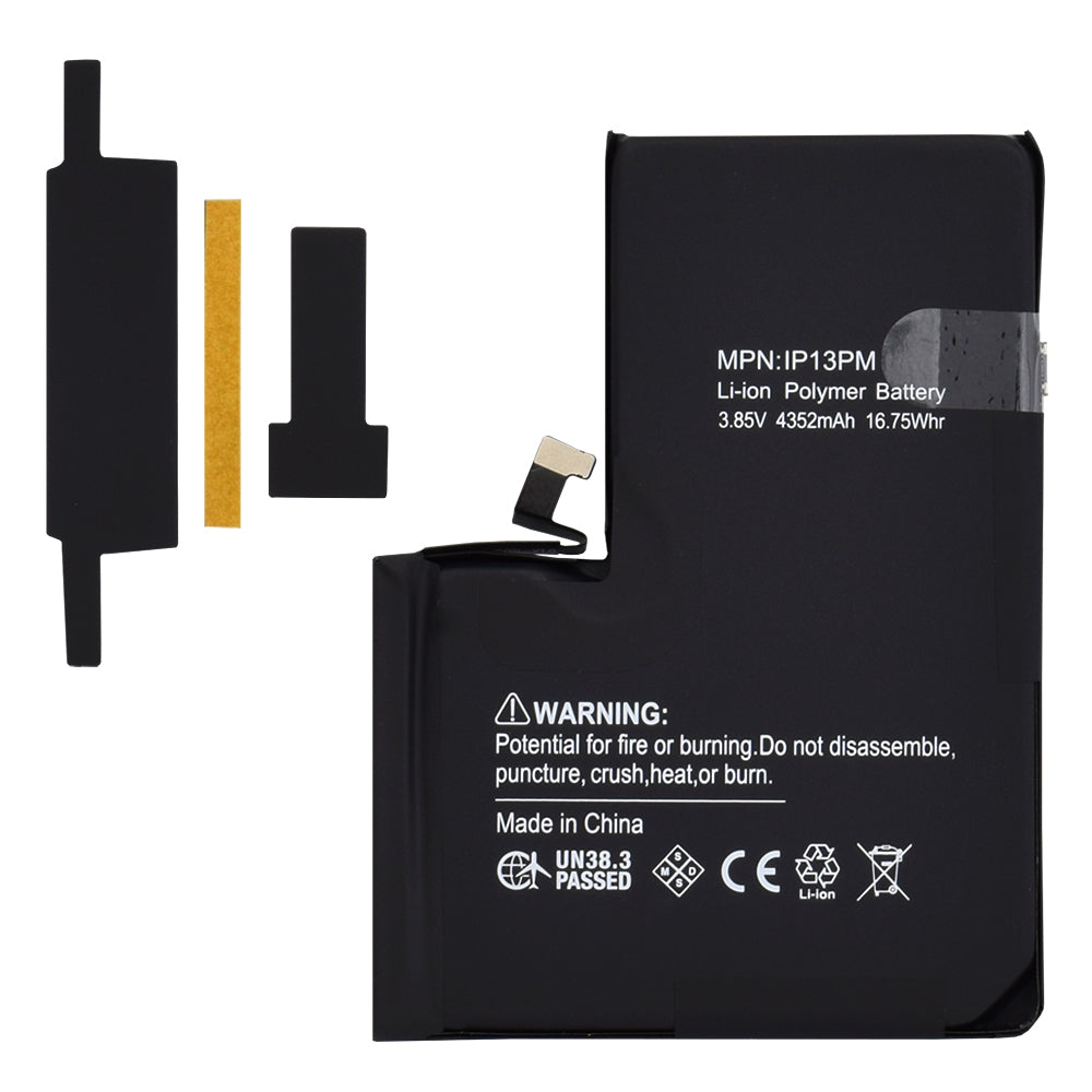 OEM - Smartphone Battery (20634) - Decoded with Extra IC (without Welding) - iPhone 13 Pro Max - 4352mAh - Black