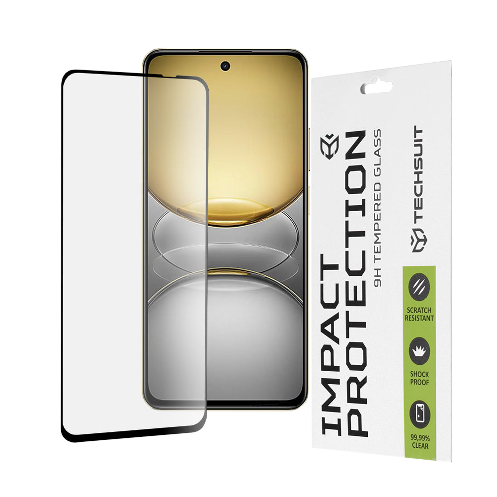 Techsuit - 111D Full Cover / Full Glue Glass - Realme C75 / Realme 14x - Black