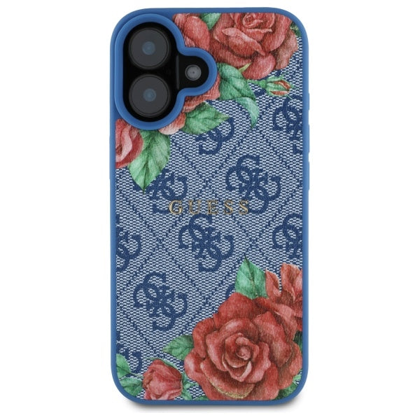 Guess - Hardcase 4G Flower Print MagSafe (GUHMP16SP4ROPEMCB) - iPhone 16 - Blue