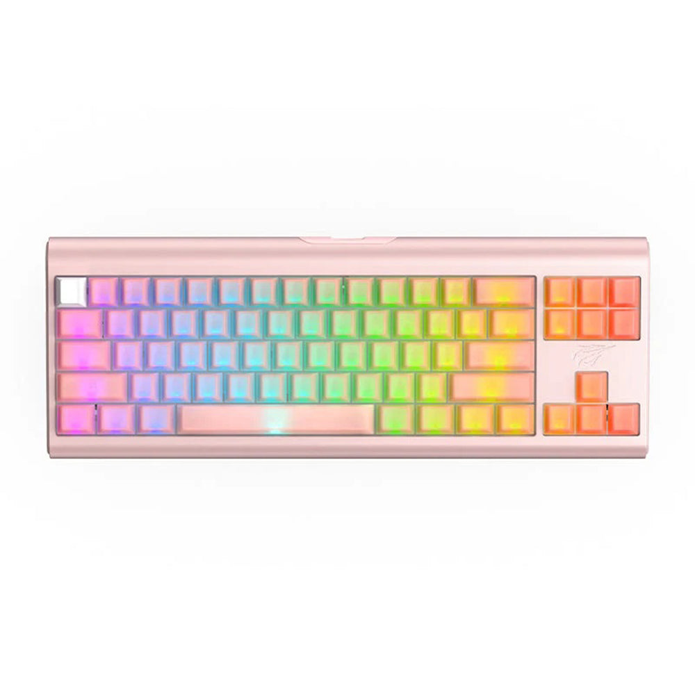 Havit - Gaming Keyboard (KB896L) - USB-C, with RGB Lights, 71 Keys, 1.2m, 350mA, 5V - Pink