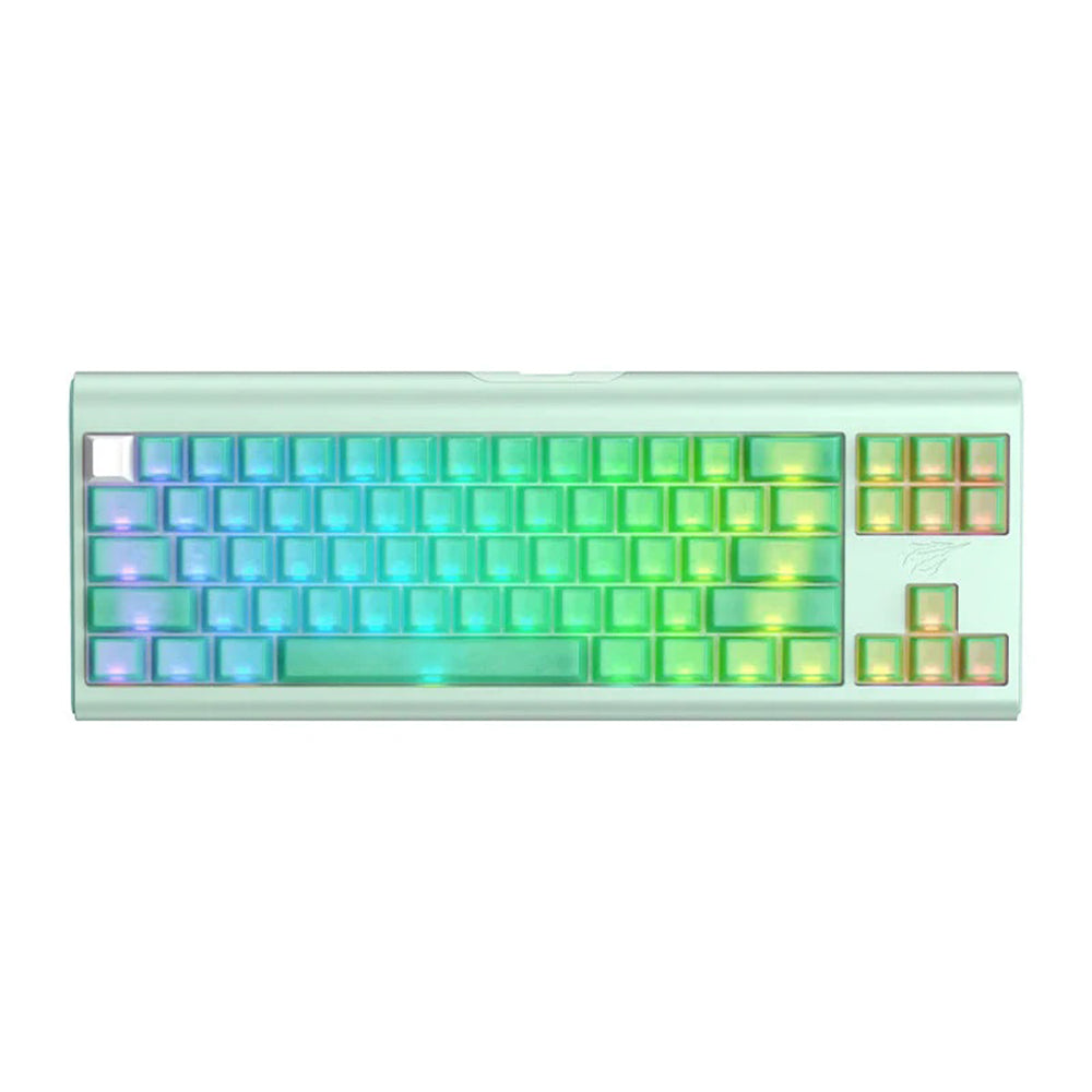 Havit - Gaming Keyboard (KB896L) - USB-C, with RGB Lights, 71 Keys, 1.2m, 350mA, 5V - Green