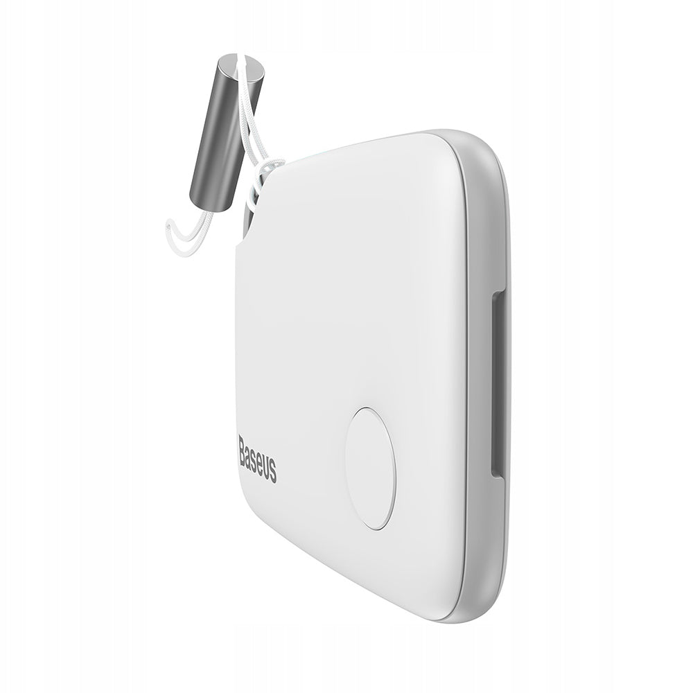 Baseus - Object Finder T2 (ZLFDQT2-02) - Anti-lost Device with Lanyard, Alerts, 75mAh, 90dB, Android / iOS, 37x25x6mm - White