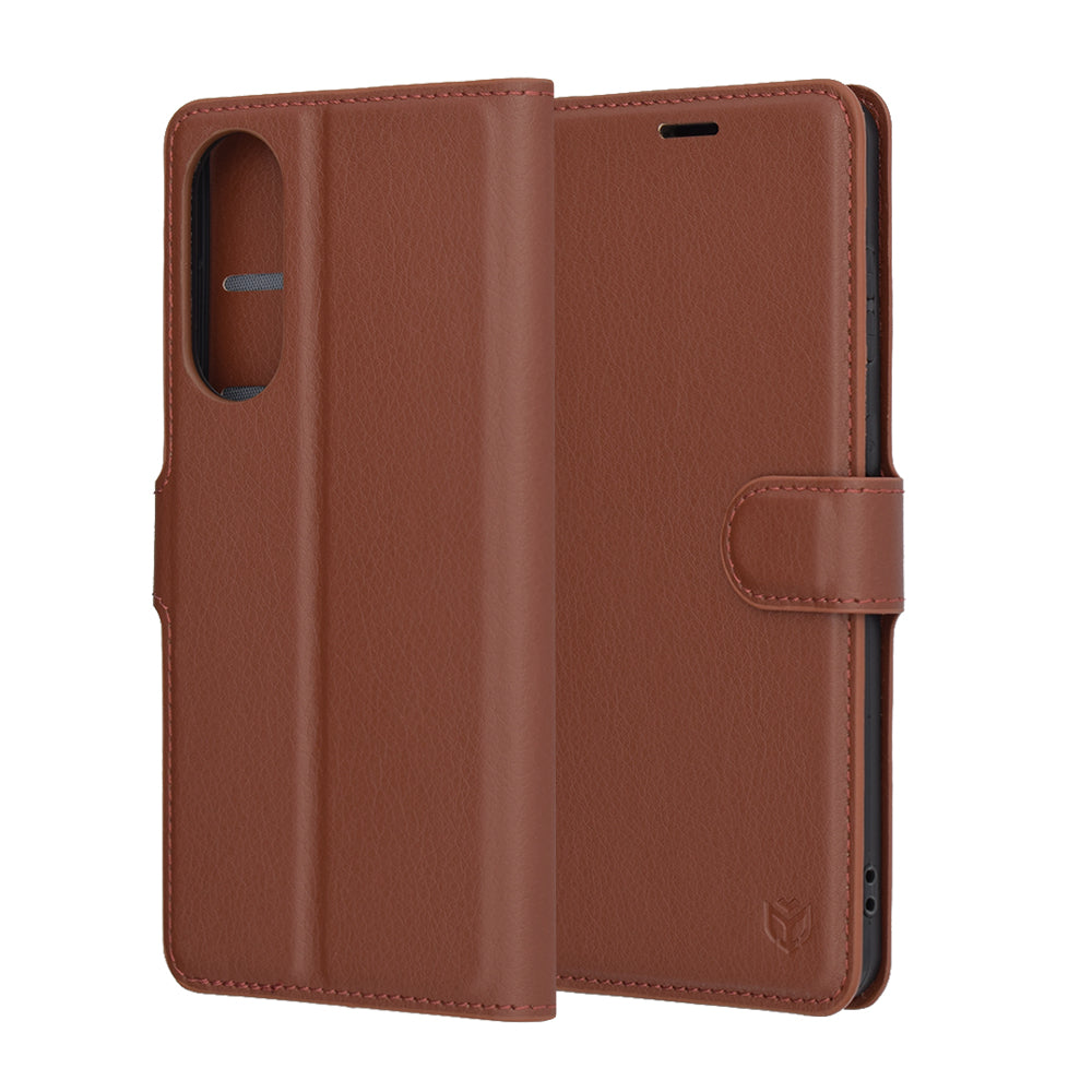 Techsuit - Leather Folio - Galaxy S25 Edge - Brown