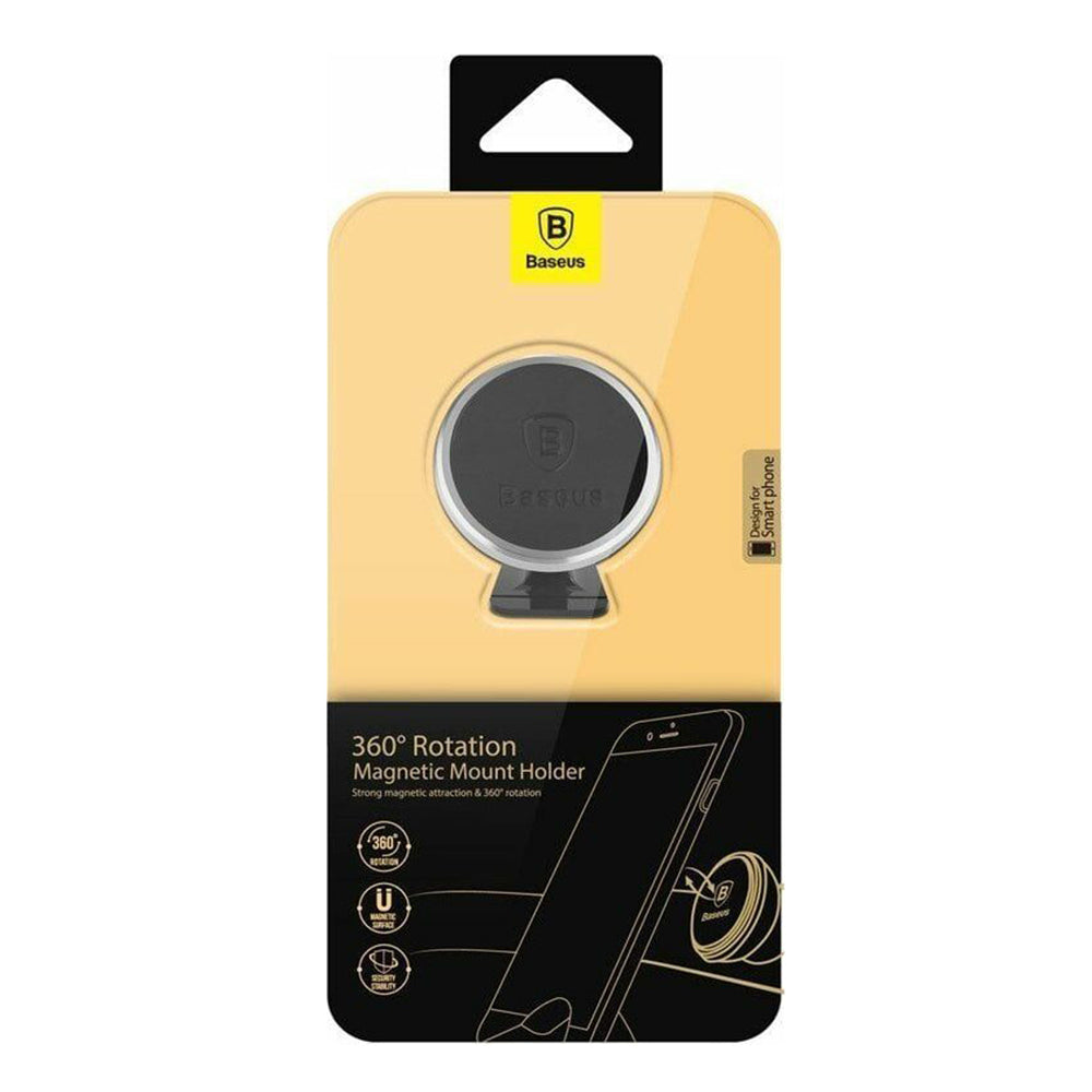 Baseus - Car Holder (SUCX140012) - 360°, Magnetic Grip for Dashboard, Windshield - Black Silver