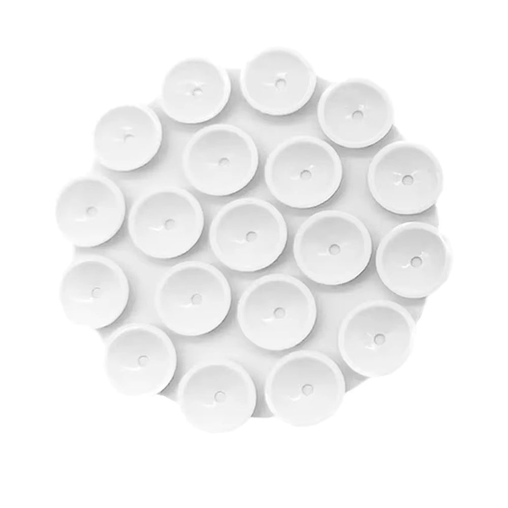 Techsuit - Phone Holder (SW-CUP) - Suction Pad for Selfies, Silicone, Adhesive Mount, Round Shape - White